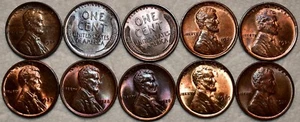 10x BU Lincoln Cents 1909, 2x 1909 VDB, 2x 1920, 1927, 2x 1928, 1929, & 1931 - Picture 1 of 2