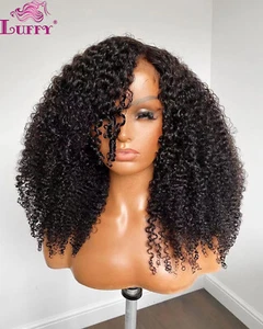 Kinky Curly Wigs 13*6 Lace Front Wigs Remy Brazilian Human Hair Fake Scalp Wigs - Picture 1 of 12