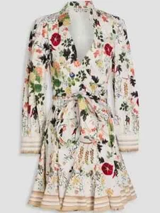 NEW, Alice + Olivia Alisa Floral Wrap Shirtdress Size 8 #EP43 - Picture 1 of 14