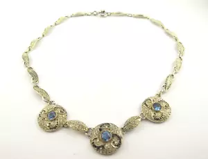 Original Theodor Fahrner Collier Halskette blauer Spinell Markasiten 925 Silber - Bild 1 von 5