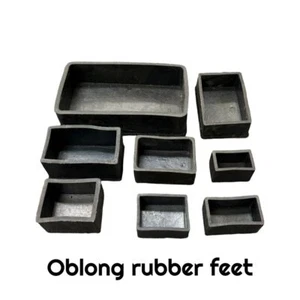 16 x Oblong Rubber Black Feet,  Chair Table Furniture,  End Cover Caps 11 sizes - Picture 1 of 3