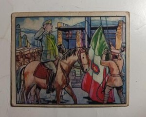 R69  HORRORS OF WAR #191 ITALIAN CONQUEST PROCLAIM 1938 NON SPORT GUM CARD VG/EX