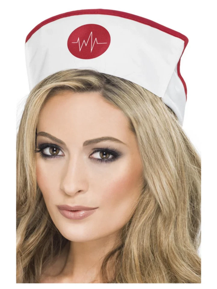 Nurse Hat Adukts White Hospital Role Play Fancy Dress Accessory - Image 1 of 1