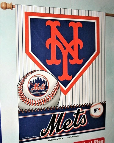 New York Mets Baseball Team Vertical Home Plate Flag NEW NOS 27 x 37" Wincraft Cover