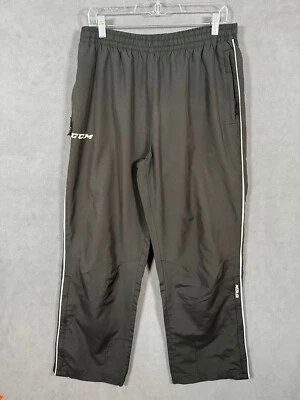 CCM Mens Pants Medium Black Hockey Windbreaker Jogger Pants - Image 1 of 4