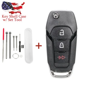 3 Button Flip Key Remote Fob Shell Case For Ford 164-R8130 N5F-A08TAA + Tool - Bild 1 von 12