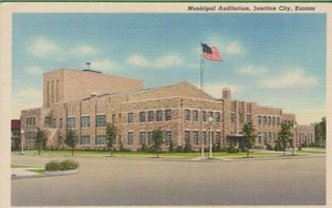 Vintage Postcard Kansas KS Municipal Auditorium Junction City for Soldiers - Picture 1 of 4