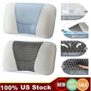 3D Soft Bath Tub Pillow for Comfort Neck & Back Open Air Fiber Spa Foam Pillow - Picture 1 of 26