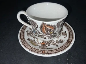 CUP AND SAUCER BY RIDGWAY IRONSTONE JACOBEAN PATTERN - Picture 1 of 3