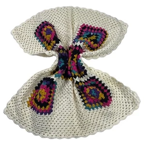 HANDMADE CROCHET Blanket Afghan Lapghan Knee Throw Cot Granny Square 85cm x 85cm - Bild 1 von 6