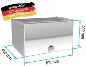 ADE Edelstahl Staukasten, Schubdeckel poliert 700x400x400mm - W4V15X070-40-40 - Bild 1 von 5