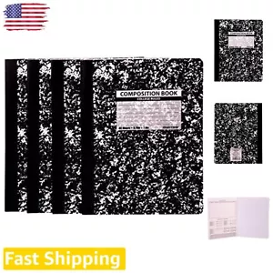 Black Marble Composition Books - 4 Pack College Ruled Sturdy Flexi-Cover - Picture 1 of 8
