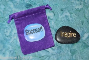 Bolso de piedras preciosas de meditación inspiradora Inspire & Succeed NUEVO Obsidiana Opalita T - Imagen 1 de 2