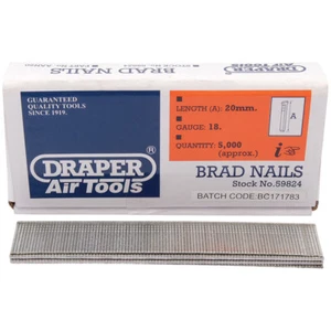 Draper 20mm x 5000 18G Brad Nails for Stapler Nailer 21034 & 83659 - Picture 1 of 1