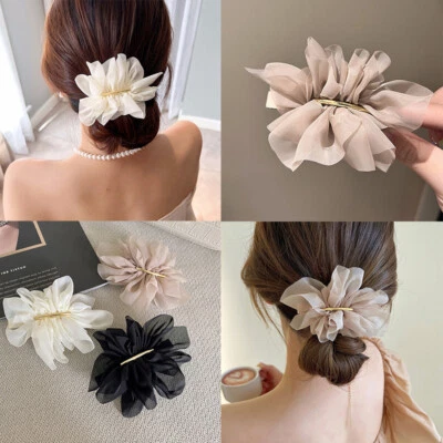 Hada Flor Gasa Horquilla Mujer Espalda Cabeza Primavera Clip Clip Pinza para el Pelo Tocado Foto 1 de 4