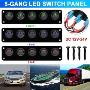 5 velocidades 12V barco LED panel de conmutación interruptor basculante panel interruptor coche - Imagen 1 de 19