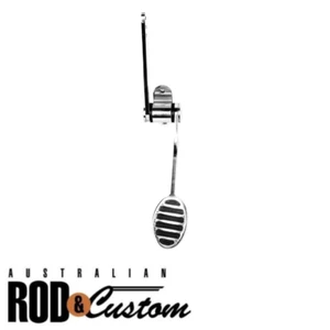 Oval Accelerator Pedal Polished Billet Aluminium Firewall Mount Hot Rod Custom - Imagen 1 de 4