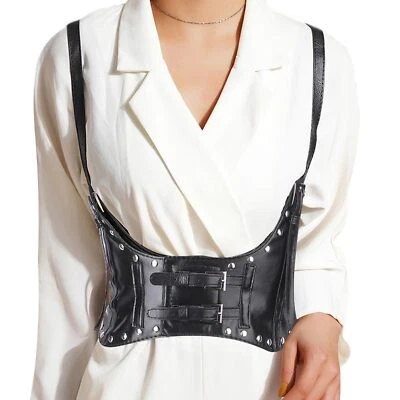 Women Underbust Corset Belt Steampunk Strap Waist Corset Belt Faux Leather Wi... - Image 1 of 4