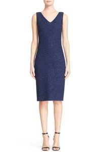 St. John Collection Victoria Metallic Strick Etuikleid Neu mit Etikett 1195 Größe 6 - Bild 1 von 6