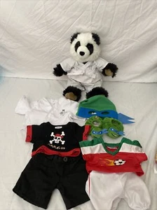 Lots Of 4 Panda Plush Build a Bear, Brown Paws, 14" Black & White Teddy - Picture 1 of 6