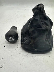 90-94 VW Passat B3 Black Leather Shift Boot  Knob OEM - Picture 1 of 8