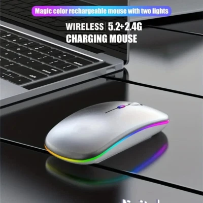 WirelessMouse RGB Rechargeable Bluetooth Mice LED Backlit Ergonomic Gaming Mouse - Image 1 of 4