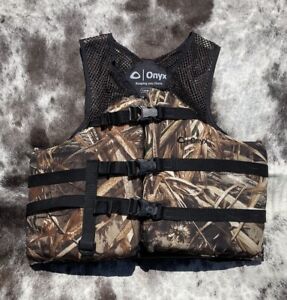Onyx Realtree Max-5 Camo Life Vest Adult Size L (40”- 44” Chest) 90 lbs and Over