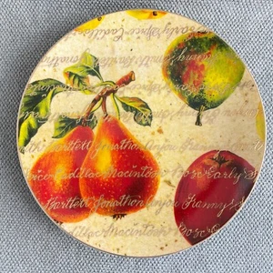 Dept 56 Birnen & Äpfel Weihnachtsteller reflektierend elegant gold Schriftzug Rand 8" - Bild 1 von 7