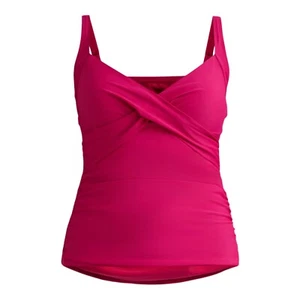 Women's Fuchsia Time and Tru Plunge Tankini Top Plus size 3X (24W-26W) - Picture 1 of 5