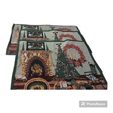 Vintage Christmas Tapestry Placemats 13.5" X 16"+(2) 11.5" X 18"(1)