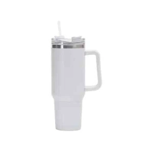 40 oz Insulated hot/cold mug with handle, lid, and straw - Picture 1 of 1