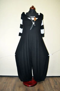Lagenlook Traum-Overall weiter Ballon-Stil tiefer Schritt BLACK 42,44,46,48,50 - Bild 1 von 3