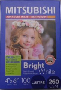 MITSUBUSHI Inkjet Photo Paper 100 Sheets 6x4 Lustre 260gsm - Picture 1 of 1