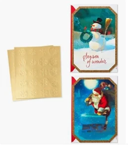 Tarjetas de Navidad Hallmark, Santa y muñeco de nieve, 40 tarjetas y 40 sobres, SELLADOS - Imagen 1 de 8