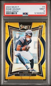 2024 Panini Select #3 Rome Odunze Gold Prizm 10/10 Rookie Card PSA 9 - Bild 1 von 3