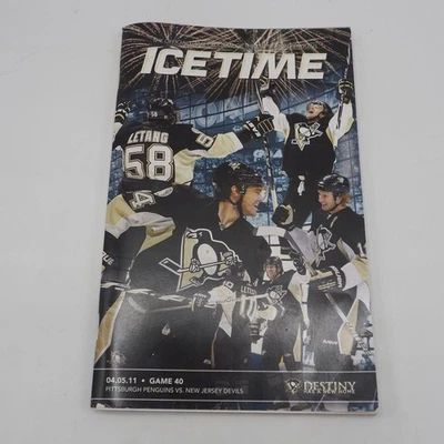 Pittsburgh Penguins New Jersey Devils Ice Time Game Program April 5 2011 - Image 1 of 3