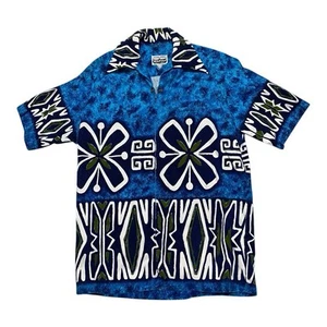 60’s Hawaiian Loop Collar Zip Up Shirt Talon Zip Size Large Measurements In Pics - Picture 1 of 13