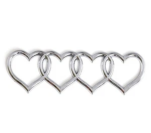 Silver Love Heart Rear Trunk Lid Badge Emblem Ring For Audi A3 A4 A6 A8 Q3 - Picture 1 of 2