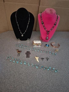 Steinkette mit verstecktem Anhänger und extra Schmuck Konvolut 358 - Bild 1 von 11