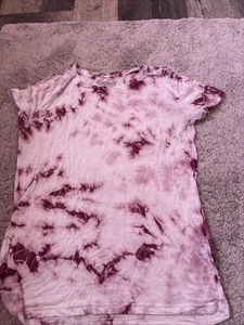 Girls Mudd T-Shirt Tie Dye White And Marron Size Medium - Picture 1 of 2