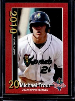 MiLB 2010 Cedar Rapids Kernals Mike Trout Red Rising Alumni #10F3 Angels Foto 1 de 2
