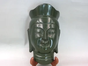 Japanese Vintage Iron Noh Mask KANNON Goddess of Mercy Kagura Mask - Picture 1 of 22