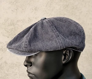 New Men Washed Newsboy Cap Beret Vintage Casual Hat Painter's Hat Cotton Hat - Picture 1 of 18