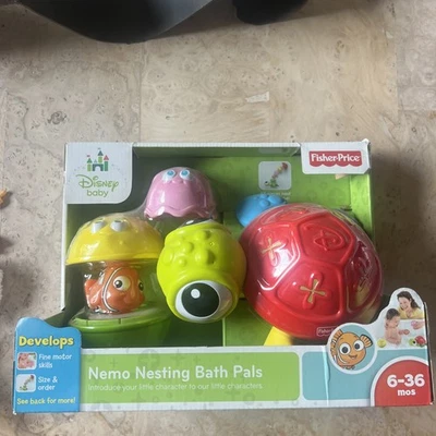 New In box Disney Baby Fisher Price Finding Nemo Nesting Bath Pals - Image 1 of 2