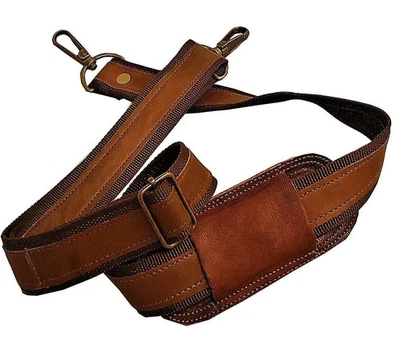 Leather Vintage Replacement Adjustable Strap For Briefcase Messenger Bags - Image 1 of 4