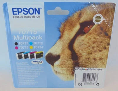 EPSON T0715 Multipack Tinten CMYK Stylus D78 D92 D120 DX5000 DX7400 DX7450 2024 - Bild 1 von 2