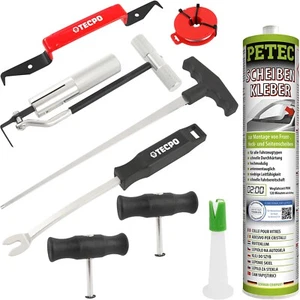 WINDSCHUTZSCHEIBEN REPARATUR AUSBAU SET + PETEC SCHEIBENKLEBER KARTUSCHE 310 ml - Bild 1 von 4