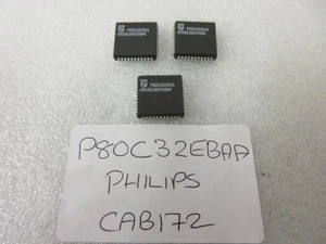 PHILIPS P80C32EBAA CMOS single-chip 8-bit microcontroller SAB80C32 PLCC44 x2pcs - Picture 1 of 2