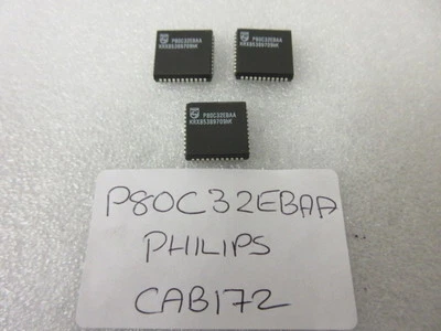 PHILIPS P80C32EBAA CMOS single-chip 8-bit microcontroller SAB80C32 PLCC44 x2pcs - Image 1 of 2