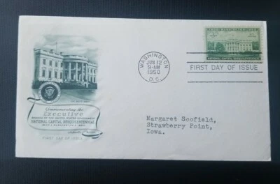 US FDC # 990 Washington D.C. The White House 1950. - Image 1 of 4